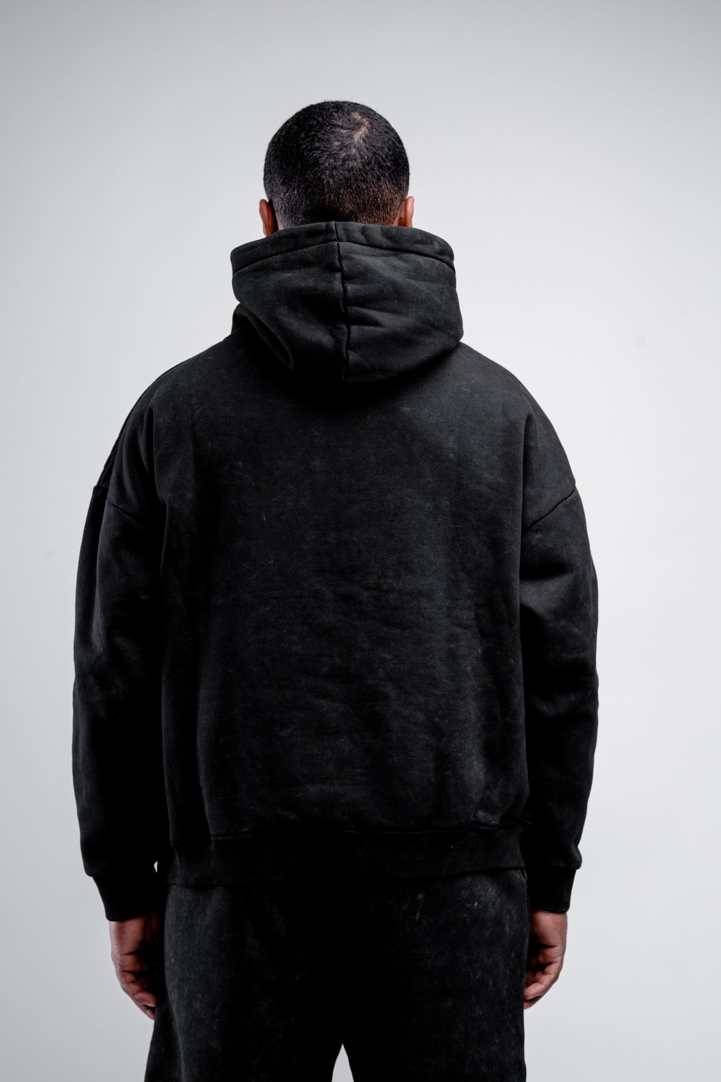 Heart Hoodie Black Washed