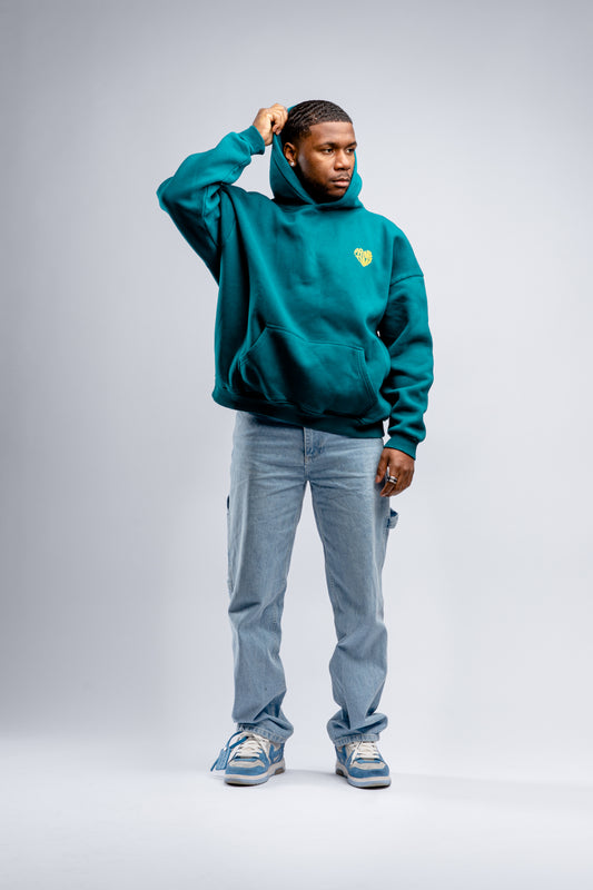 Heart Hoodie Petrol
