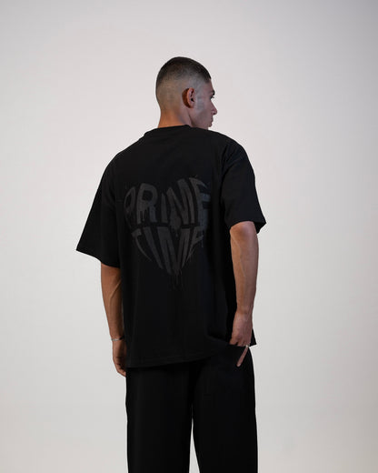 Heart Tee Black on Black