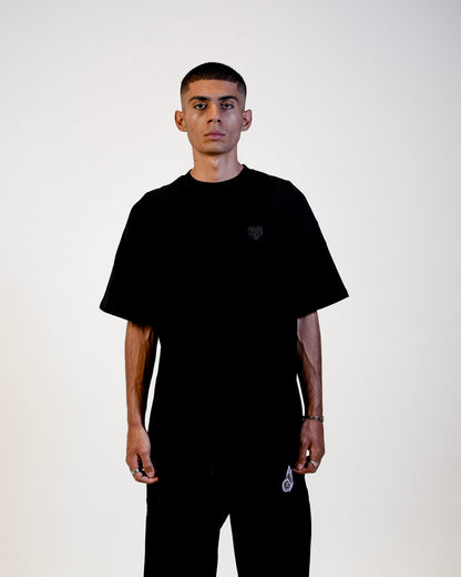 Heart Tee Black on Black