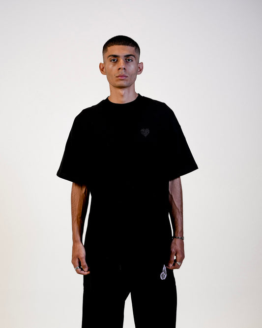 Heart Tee Black on Black