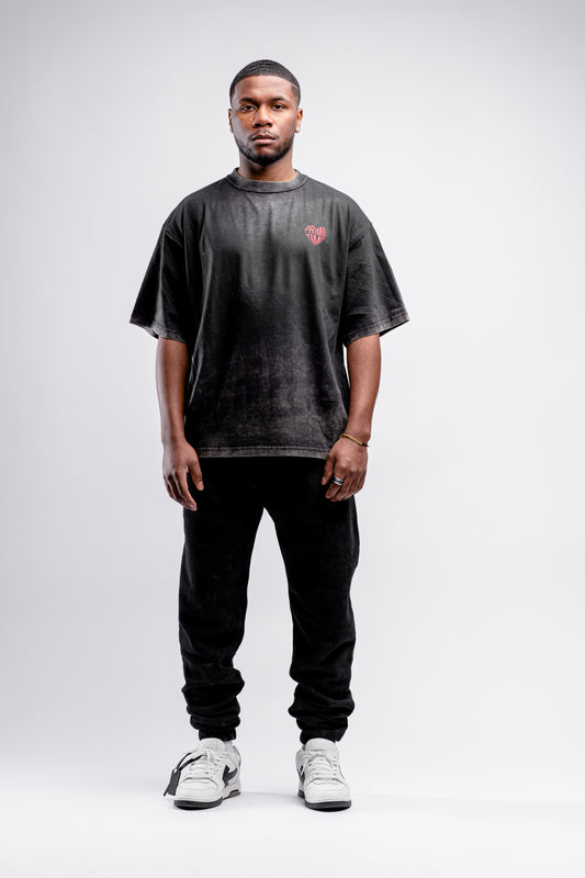 Heart Tee Black Washed
