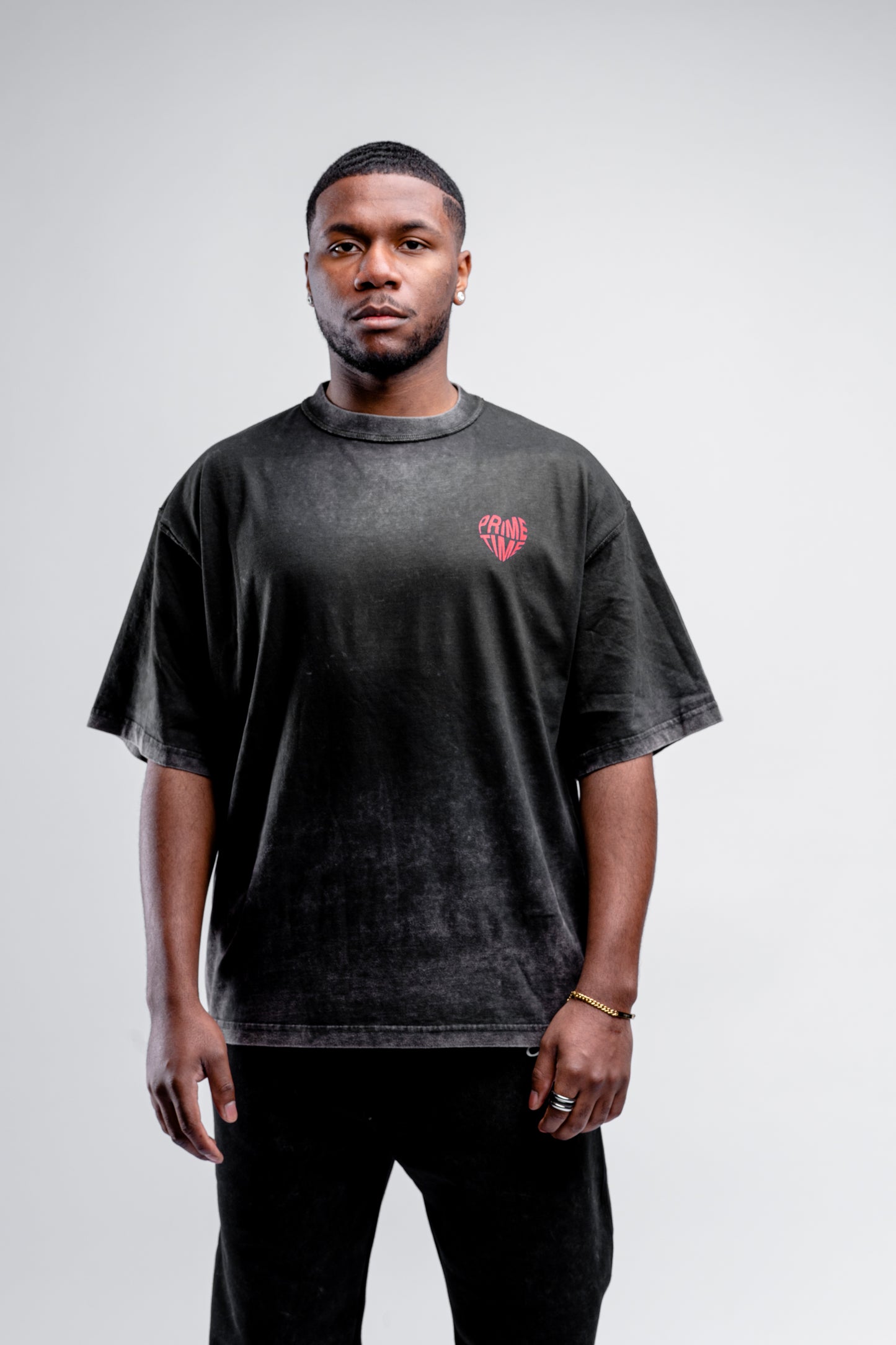 Heart Tee Black Washed